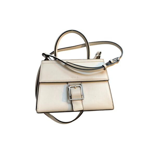 Cream Buckle Leather Crossbody Bag - Picture 1 of 1
